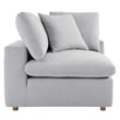 Modway Commix 3-Piece Fabric Down Filled Sectional Sofa in Light Gray