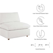 Modway Commix 3-Piece Fabric Down Filled Sectional Sofa in Pure White