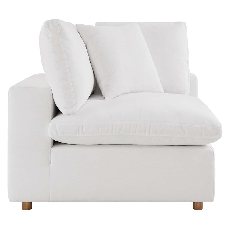 Modway Commix 3-Piece Fabric Down Filled Sectional Sofa in Pure White