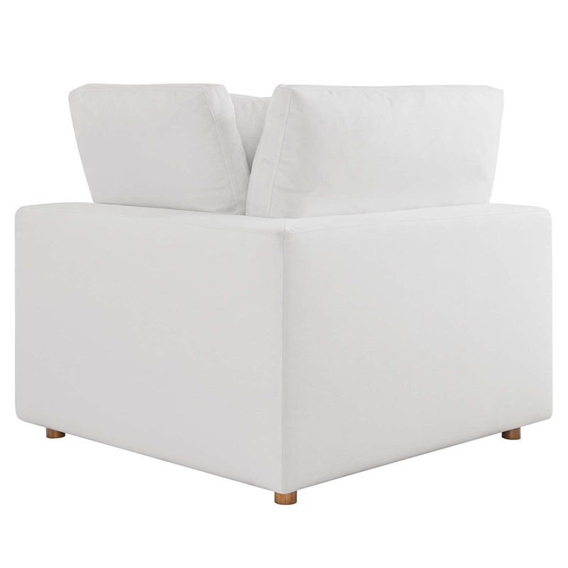 Modway Commix 3-Piece Fabric Down Filled Sectional Sofa in Pure White