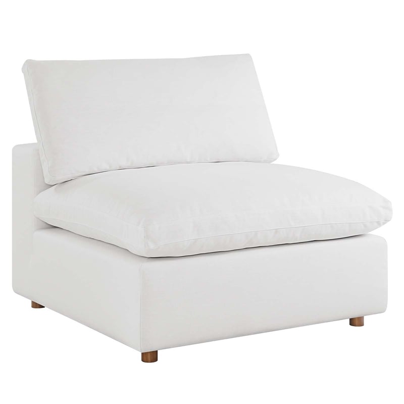 Modway Commix 3-Piece Fabric Down Filled Sectional Sofa in Pure White