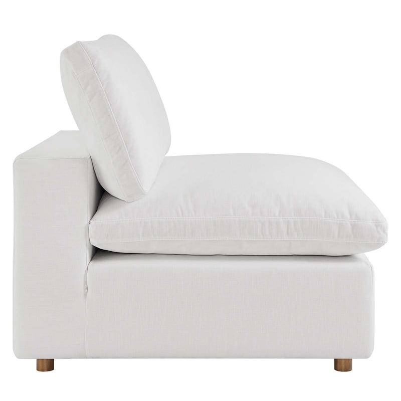 Modway Commix 3-Piece Fabric Down Filled Sectional Sofa in Pure White