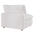 Modway Commix 3-Piece Fabric Down Filled Sectional Sofa in Pure White