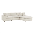 Modway Commix 4-Piece Fabric Down Filled Sectional Sofa Set in Light Beige