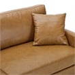 Modway Juliana Modern Faux Leather Upholstered Sofa in Tan & Gold
