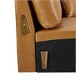 Modway Juliana Modern Faux Leather Upholstered Sofa in Tan & Gold