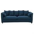 Modway Avalon Modern Wood and Fabric Slipcover Sofa in Azure Blue