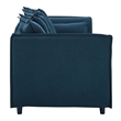 Modway Avalon Modern Wood and Fabric Slipcover Sofa in Azure Blue