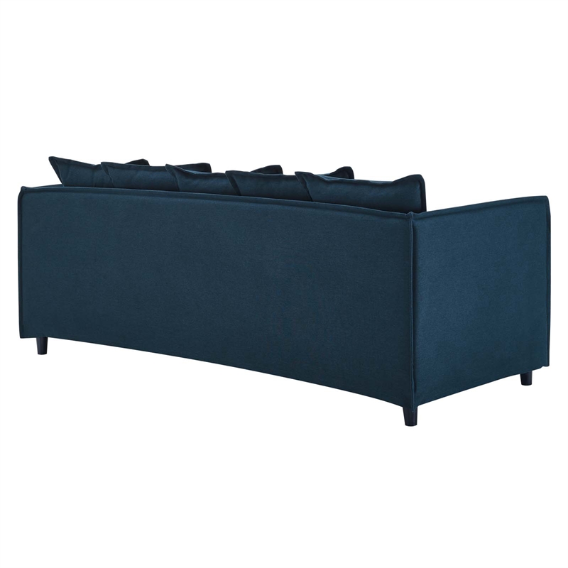 Modway Avalon Modern Wood and Fabric Slipcover Sofa in Azure Blue