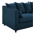 Modway Avalon Modern Wood and Fabric Slipcover Sofa in Azure Blue