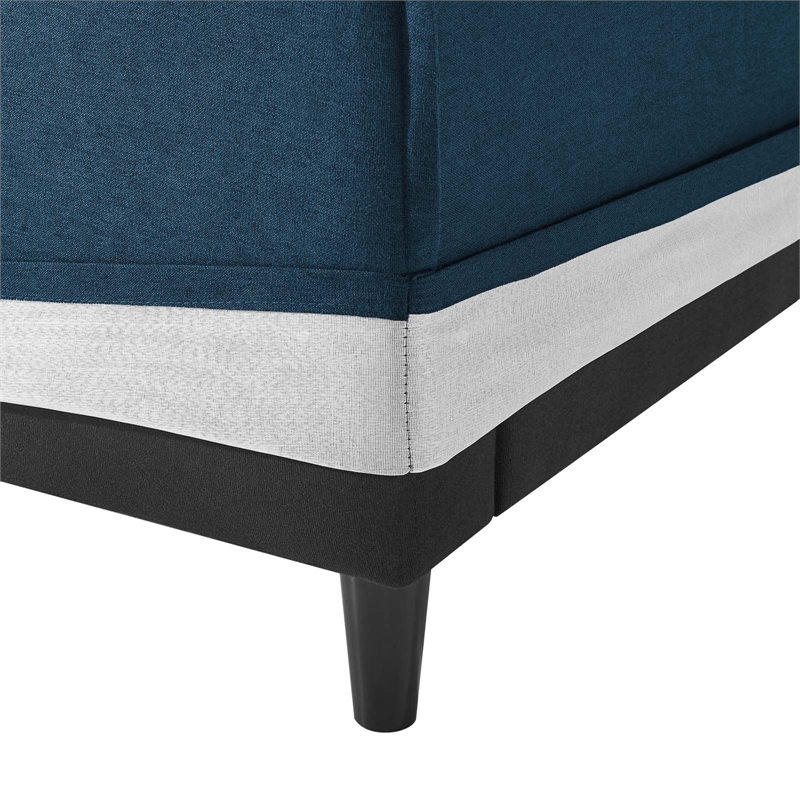 Modway Avalon Modern Wood and Fabric Slipcover Sofa in Azure Blue