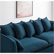 Modway Avalon Modern Wood and Fabric Slipcover Sofa in Azure Blue