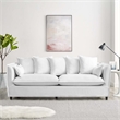 Modway Avalon Modern Wood and Fabric Slipcover Sofa in White Finish