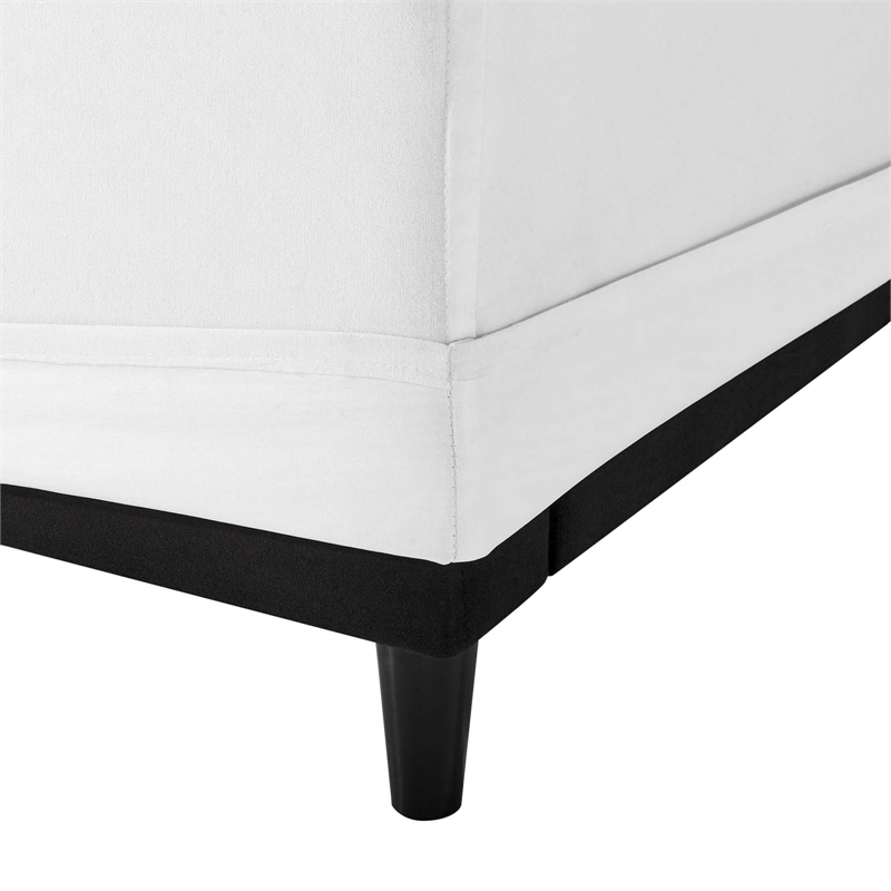 Modway Avalon Modern Wood and Fabric Slipcover Sofa in White Finish
