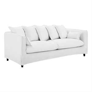 Modway Avalon Modern Wood and Fabric Slipcover Sofa in White Finish