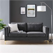 Modway Kaiya Performance Velvet Sofa with Metal Leg in Charcoal