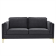 Modway Kaiya Performance Velvet Sofa with Metal Leg in Charcoal
