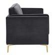 Modway Kaiya Performance Velvet Sofa with Metal Leg in Charcoal