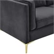 Modway Kaiya Performance Velvet Sofa with Metal Leg in Charcoal