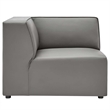 Modway Mingle Modern Faux Leather Corner Chair in Gray Finish