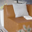 Modway Mingle Modern Faux Leather Corner Chair in Tan Finish