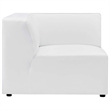 Modway Mingle Modern Faux Leather Corner Chair in White Finish