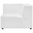 Modway Mingle Modern Faux Leather Corner Chair in White Finish