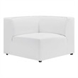 Modway Mingle Modern Faux Leather Corner Chair in White Finish