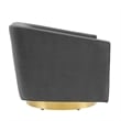 Modway Twist Performance Velvet Swivel Chair in Gold & Charcoal