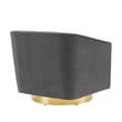 Modway Twist Performance Velvet Swivel Chair in Gold & Charcoal