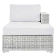 Modway Convene Rattan and Foam Patio Right Chaise in Light Gray/White