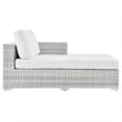 Modway Convene Rattan and Foam Patio Right Chaise in Light Gray/White