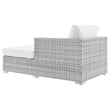 Modway Convene Rattan and Foam Patio Right Chaise in Light Gray/White