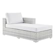 Modway Convene Rattan and Foam Patio Right Chaise in Light Gray/White