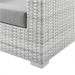 Modway Convene Fabric & Rattan Patio Sofa in Light Gray & Gray