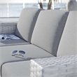 Modway Convene Fabric & Rattan Patio Sofa in Light Gray & Gray