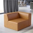 Modway Mingle Modern Faux Leather Right-Arm Chair in Tan Finish