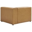 Modway Mingle Modern Faux Leather Right-Arm Chair in Tan Finish