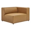 Modway Mingle Modern Faux Leather Right-Arm Chair in Tan Finish