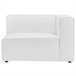 Modway Mingle Modern Faux Leather Right-Arm Chair in White Finish