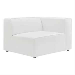 modway mingle contemporary vegan leather right-arm chair in white