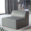 Modway Mingle Modern Faux Leather Armless Chair in Gray Finish