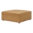 Modway Mingle Modern Faux Leather Upholstered Ottoman in Tan