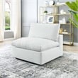 Modway Commix Down Filled Overstuffed Faux Leather Armless Chair in White
