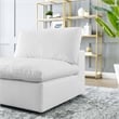 Modway Commix Down Filled Overstuffed Faux Leather Armless Chair in White