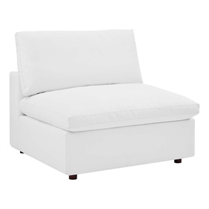 Modway Commix Down Filled Overstuffed Faux Leather Armless Chair in White