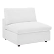 Modway Commix Down Filled Overstuffed Faux Leather Armless Chair in White