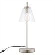 Modway Element 1-Light Modern Glass/Metal Table Lamp in Satin Nickel