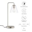 Modway Element 1-Light Modern Glass/Metal Table Lamp in Satin Nickel