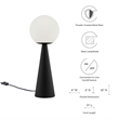 Modway Apex 1-Light Modern Glass/Metal Table Lamp in White/Black